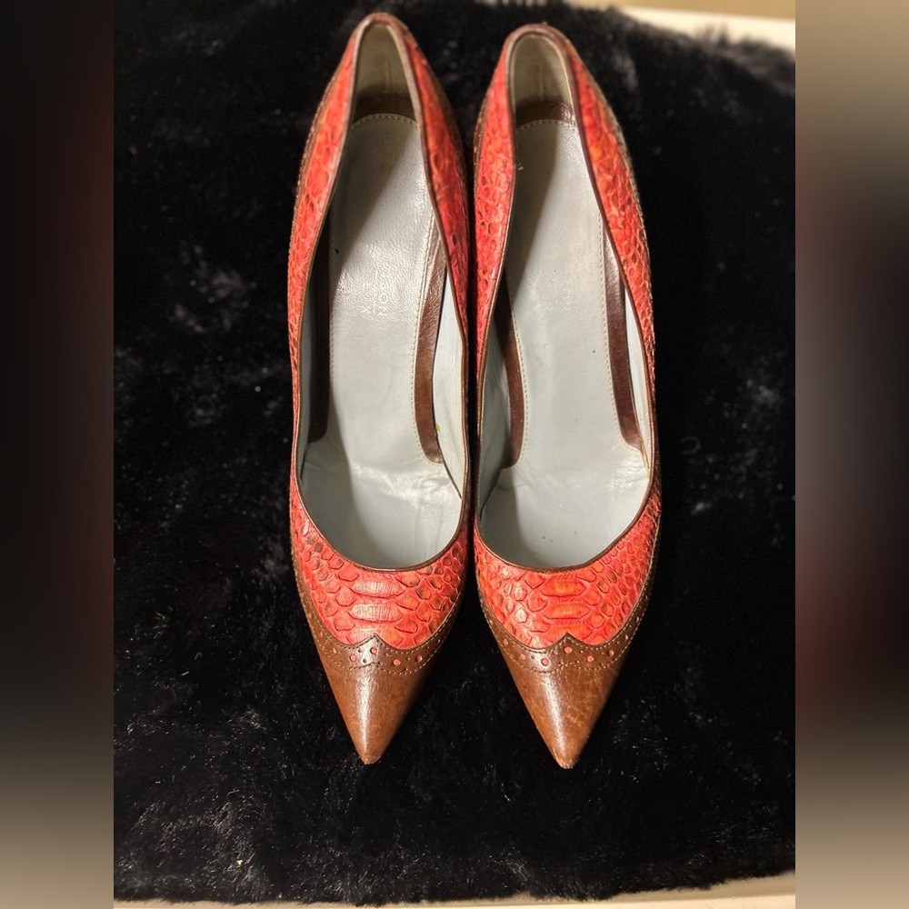 Chic Brown and Pink Women's Heels